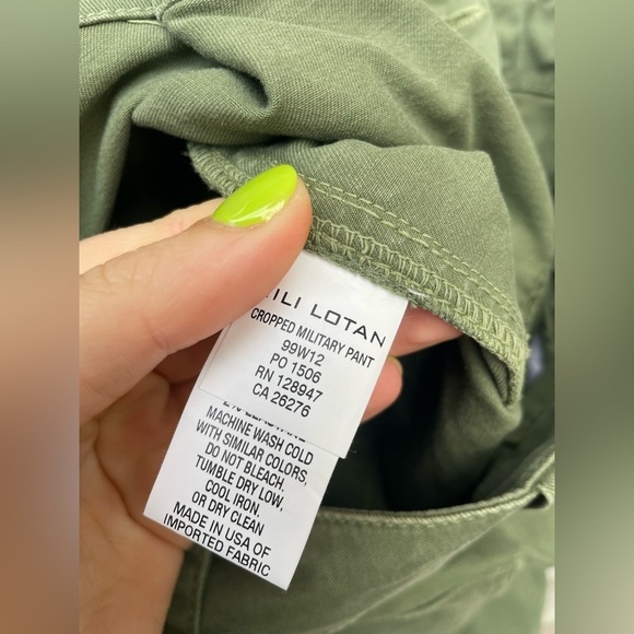 Nili Lotan Cropped Military Jogger Pants in Camo Green Size 0 - Picture 7 of 9